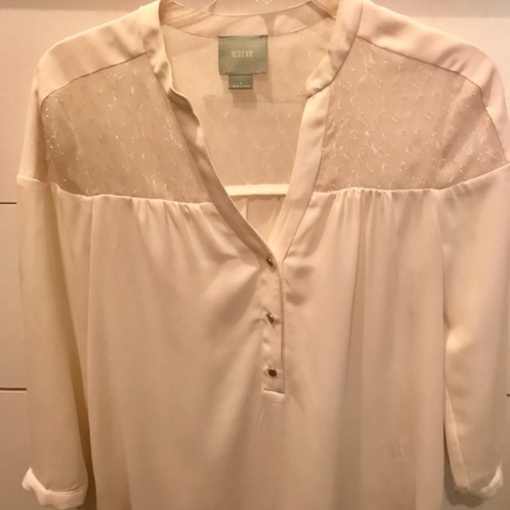 Anthropologie Maeve Cute Eggshell Blouse